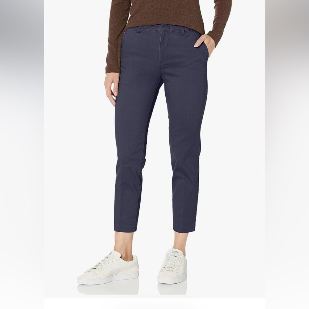 NWT DOCKERS Women's Pants size 33 Navy Blue Slim Fit Ankle Refined